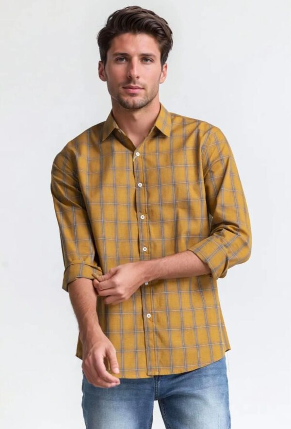 Yellow Checkered Casual Shirt